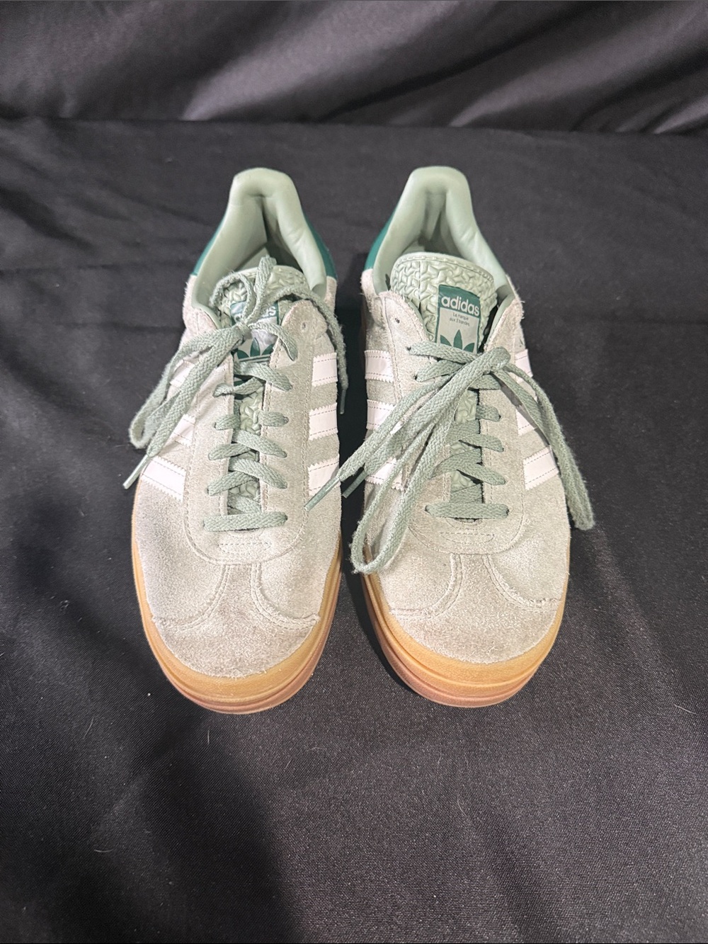 adidas Men’s Sage Green Suede Sneakers with Gum Outsole